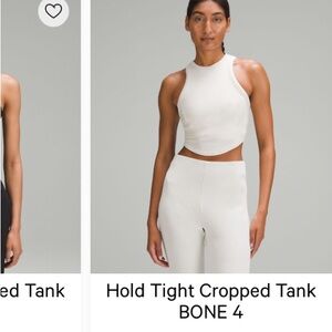 Lululemon Athletica Cream Fitted Crop Tank Top